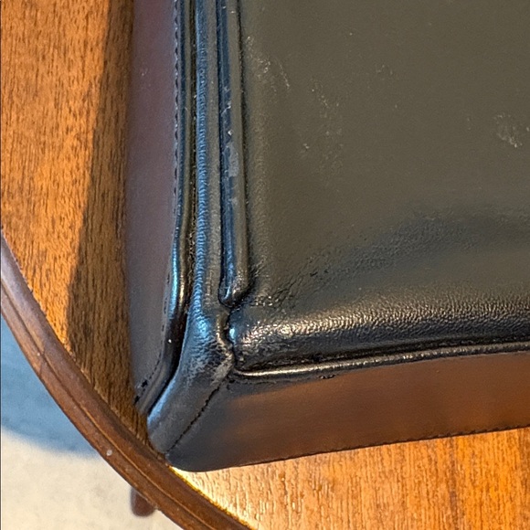 Gogo vegan Leather satchel shoulder bag black gunmetal hardware retro 3 Comp - Picture 12 of 17